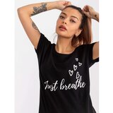 Fashion Hunters Black T-shirt with padded Pola MAYFLIES print | shoptok.hr