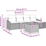  Sjedeća garnitura za vrt 6 kom. Crna poliratan | shoptok.hr