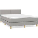vidaXL Box spring postelja z vzmetnico svetlo siva 140x200 cm blago, (20726827) Cene