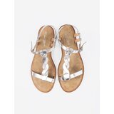Shelvt Women's silver flat sandals | Shoptok.si