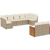 Maison Chic Seti vrtnega pohištva - Vrtna garnitura 9-delna z blazinami bež poli ratan, (21796314) | Shoptok.si
