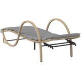  Ležaljka za sunčanje s jastukom bež 60x199x42 cm poliratan | shoptok.hr