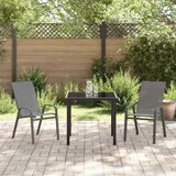  Vrtni set za objed 3 pcs Siva i crna Čelik s prahom | shoptok.hr