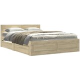 Furnova Posteljni okvir z vzglavjem sonoma hrast 120x200 cm inž. les, (21935721) | Shoptok.si