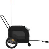 Prikolica za bicikl za ljubimce crno-siva od tkanine i željeza | shoptok.hr