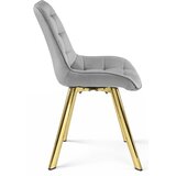  Okretna stolica SORIA 360, svijetlosivi baršun, zlatne metalne noge, set 3 kom | shoptok.hr