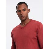 Ombre Men's wash sweater with v-neck - red | shoptok.hr