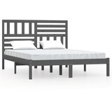 Furnova Posteljni okvir siv 135x190 cm trdna borovina, (21934144) | Shoptok.si