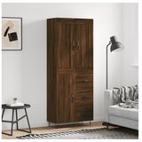 vidaXL Visoka komoda rjav hrast 69,5x34x180 cm inženirski le | Shoptok.si
