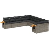  10-dijelni set vrtnih sofa od poliratana s jastucima sivi | shoptok.hr