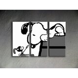  Ručno slikane slike na platnu na platnu POP Art SNOOPY 3-dijelna () | shoptok.hr