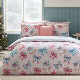 Catherine Lansfield Rožnata enojna posteljnina 135x200 cm Bows And Bells – | Shoptok.si
