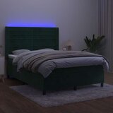  box spring s madracem LED tamnozeleni 140x200 cm baršun | shoptok.hr