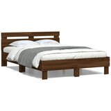  Okvir za krevet s uzglavljem smeđa boja hrasta 120x200cm drveni | shoptok.hr