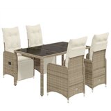 vidaXL 5-dijelni vrtni bistro set od poliratana s jastucima smeđi | shoptok.hr