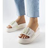  White platform flip-flops with rhinestones Franet | shoptok.hr