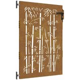  Vrtna vrata 85 x 125 cm od čelika COR-TEN s uzorkom bambusa | shoptok.hr