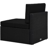  Modularna srednja sofa od poliratana crna | shoptok.hr
