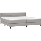  Box spring postelja z vzmetnico svetlo siva 200x200 cm blago, (20999402) | Shoptok.si