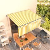 vidaXL Automatska tenda na uvlačenje s roletom 3 x 2 5 m žuto-bijela Cijene