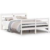  Okvir za krevet s uzglavljem bijeli 135 x 190 cm od borovine | shoptok.hr
