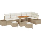  Set sofe od 9 dijelova s jastučićima bež poli ratan akacija | shoptok.hr