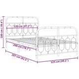  Metalni okvir kreveta uzglavlje i podnožje bijeli 120x200 cm | shoptok.hr