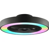 LED RGBW stropna svetiljka sa ventilatorom CATANIA LED/37W/230V crna + daljinski upravljač