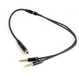 Gembird audio adapter za slušalice 2×3,5mm 3pin to 1x 3,5 mm 4pin metal connector (mic/slušalice), CCA-418M | Eponuda.ba
