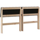 vidaXL Tapecirani uzglavlje Sivo-smeđa 140 cm Čvrsto borovo drvo | shoptok.hr