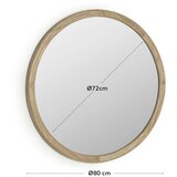 Kave Home Stensko ogledalo z lesenim okvirjem ø 80 cm Alum – | Shoptok.si