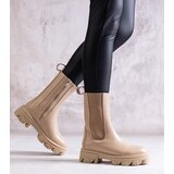 Gemre Beige high ankle boots made of eco leather Manera | Shoptok.si