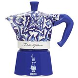 Bialetti Dolce&Gabbana Mediterrean blue Moka Express,za 3 skodelice + Perfetto Moka Autentico mleta kava | Shoptok.si