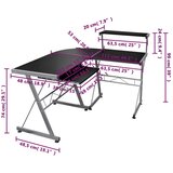  Kutni stol za računalo crni 132 x 112 x 99 cm konstruirano drvo | shoptok.hr