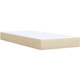 vidaXL Box spring postelja z vzmetnico krem 90x200 cm blago | Shoptok.si