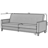 ELTAP Plava baršunasti sklopiva/s prostorom za odlaganje sofa 216 cm Selene – | shoptok.hr