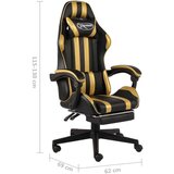 vidaXL racing stol z oporo za noge črno in zlato umetno usnje | Shoptok.si