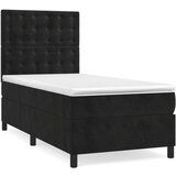 vidaXL Box spring postelja z vzmetnico črna 80x200 cm žamet, (20895726) Cene
