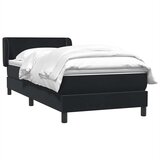 vidaXL Box spring postelja z vzmetnico črna 80x220 cm žamet | Shoptok.si