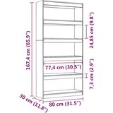  za knjige / pregrada bijeli 80x30x167,4 cm od borovine | shoptok.hr