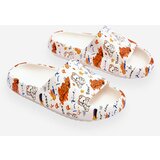 Kesi Lady's foam slippers with teddy bears and letters Beige-orange Zoey Cene