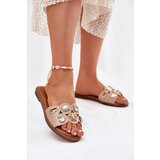 Boto Women's Flat Sandals With Golden Pins Beige Nalothiel | Shoptok.si