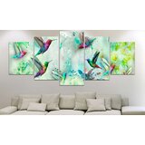  Slika - Colourful Hummingbirds (5 Parts) Wide Green 100x50 | shoptok.hr