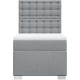 vidaXL Box spring postelja z vzmetnico svetlo siv 100x200 cm blago | Shoptok.si