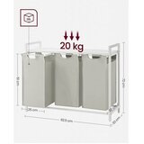 Vasagle košara za rublje s 3 pretinca, bijela, BLH301W01 | shoptok.hr