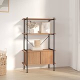 vidaXL Regal z omarico 4-nadstropen 80x40x130 cm jeklo in inž. les | Shoptok.si