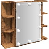  Ormar s ogledalom i LED-om Staro drvo 70x16,5x60 cm | shoptok.hr