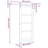 Klizna vrata ORKDAL Prirodna i crna 86 x 198 5 cm | shoptok.hr