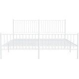  Metalni okvir kreveta uzglavlje i podnožje bijeli 183x213 cm | shoptok.hr