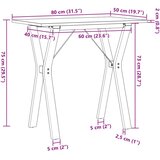  Blagovaonski stol Y-oblika 80x50x75 cm od borovine i čelik | shoptok.hr